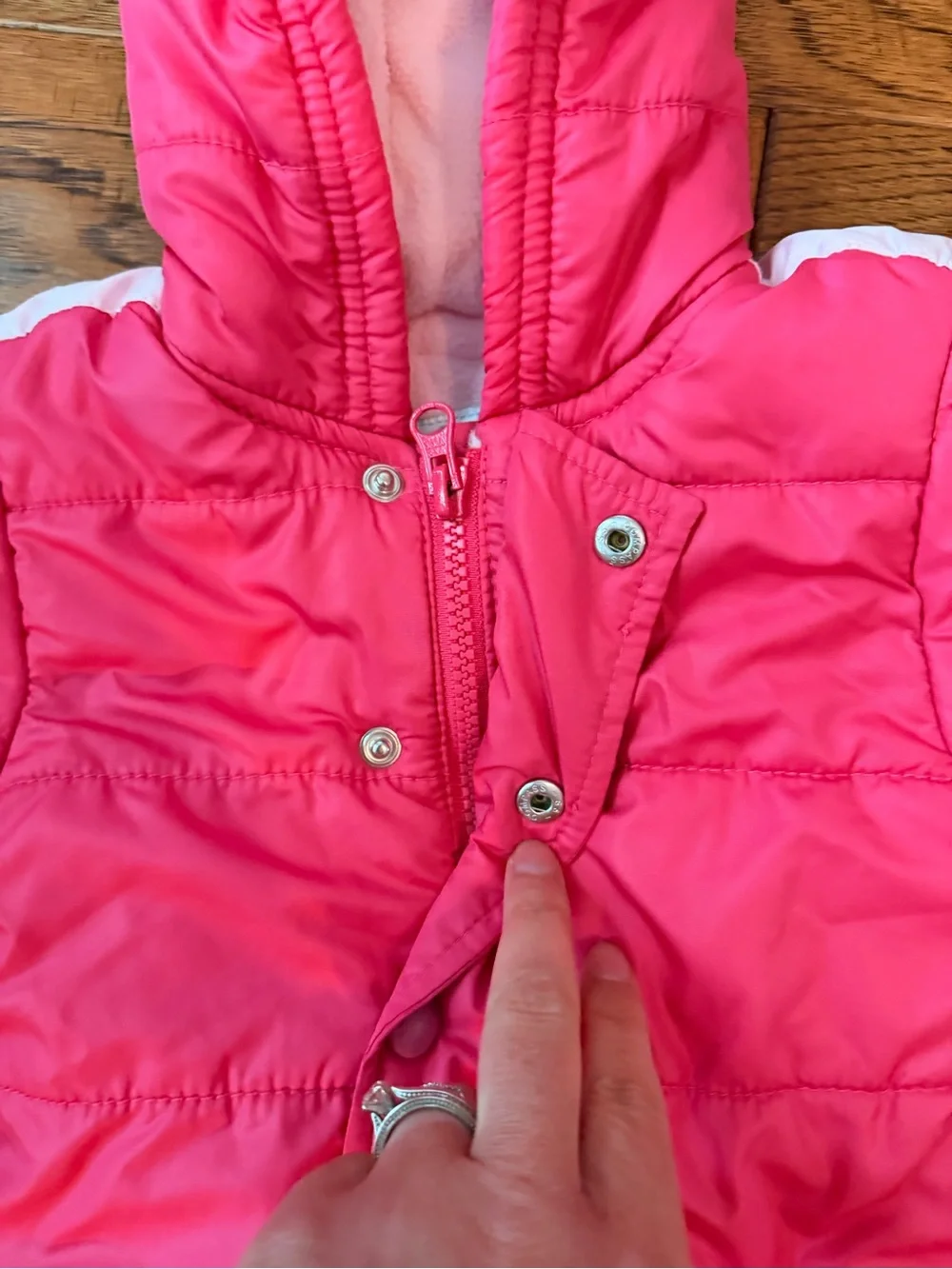Old Navy Bright Pink Hooded Infant One-Piece Snowsuit